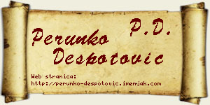 Perunko Despotović vizit kartica